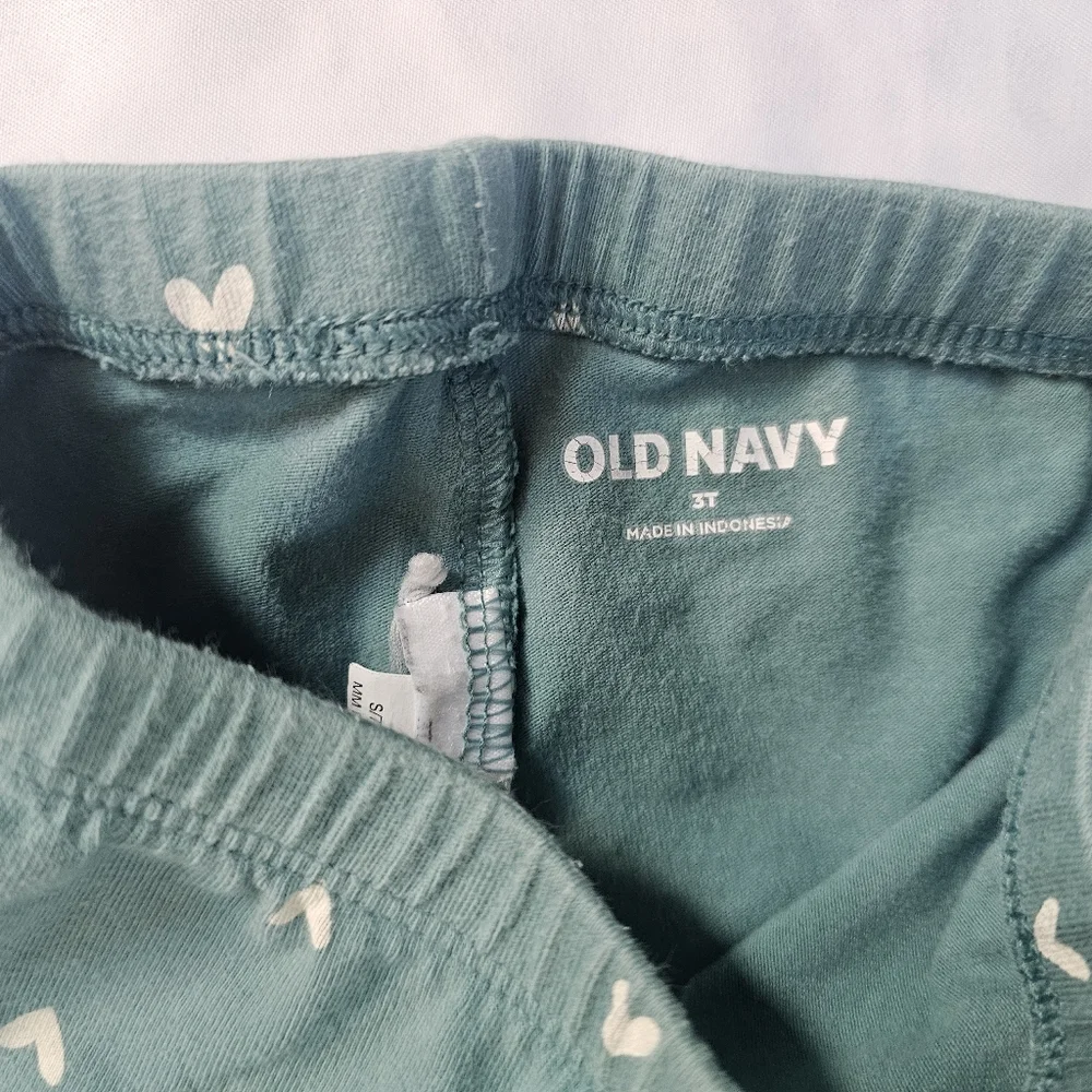 Set Of 2 Toddler Girls Leggings- Hearts And Denim Flare- Old Navy/Cat & Jack- 3T